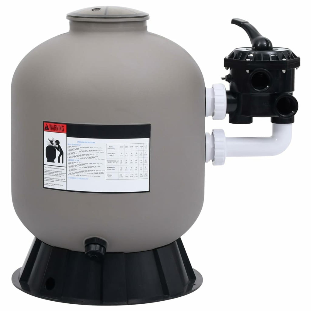 maboto pool sand filter with side mount 6-way valve gray