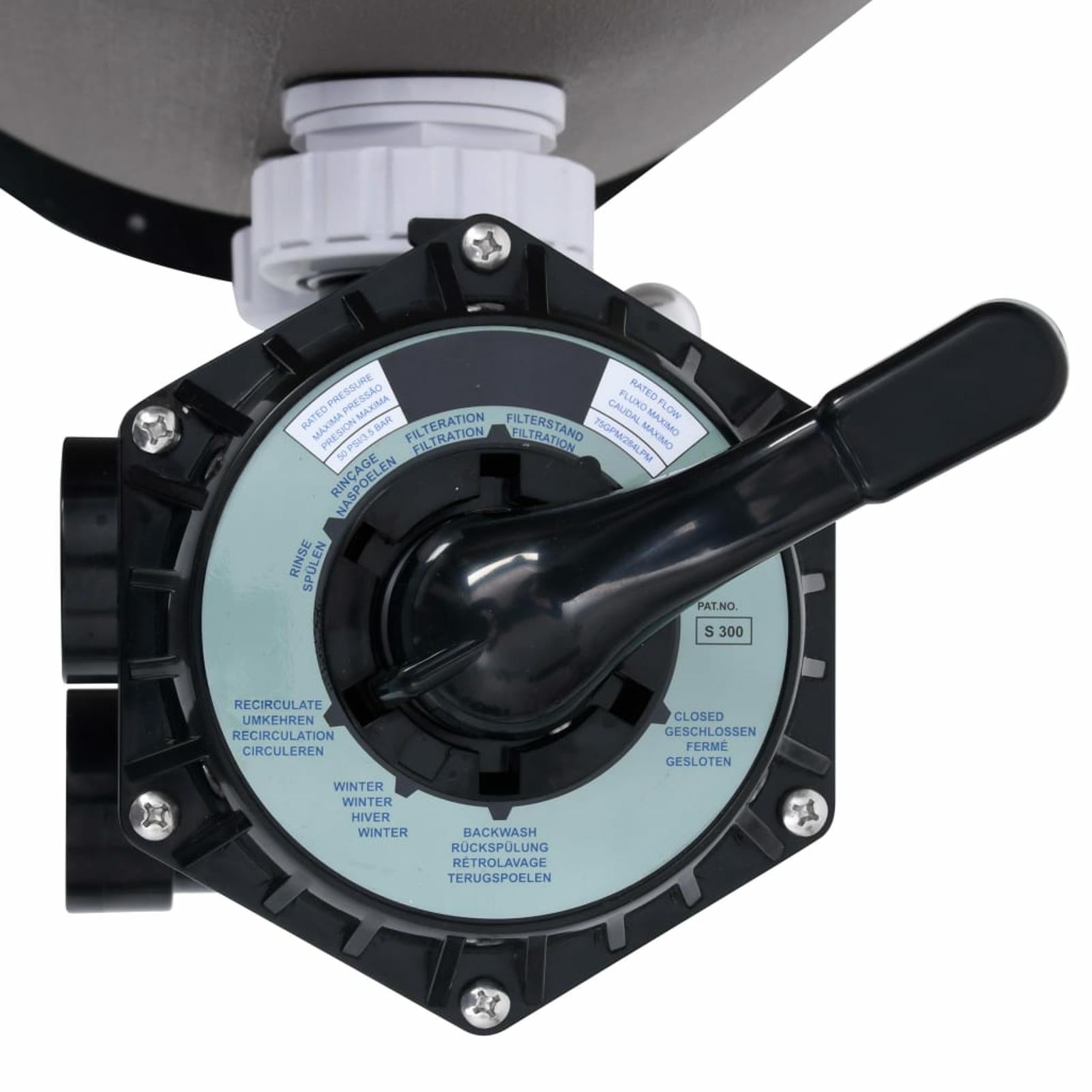 maboto pool sand filter with side mount 6-way valve gray