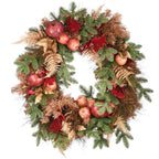 30 in. Apple Decorated Artificial Christmas Wreath with LED Lights