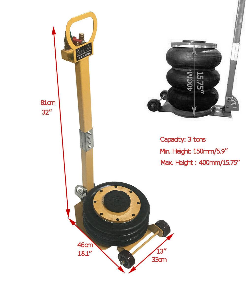3 Tons/6600lbs Air Bag Jack Lifting Stand Autoshop Tool