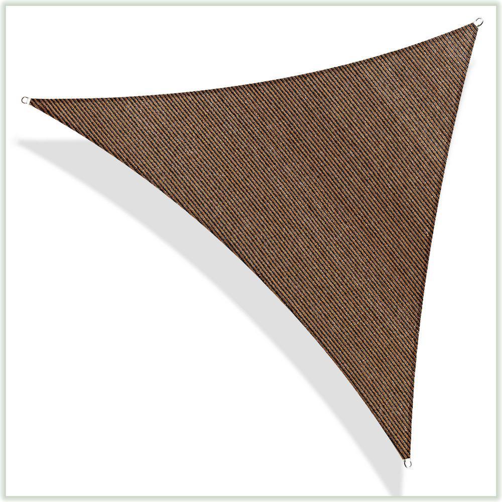 28 ft. x 28 ft. 190 GSM Brown Equilateral Triangle Sun Shade Sail
