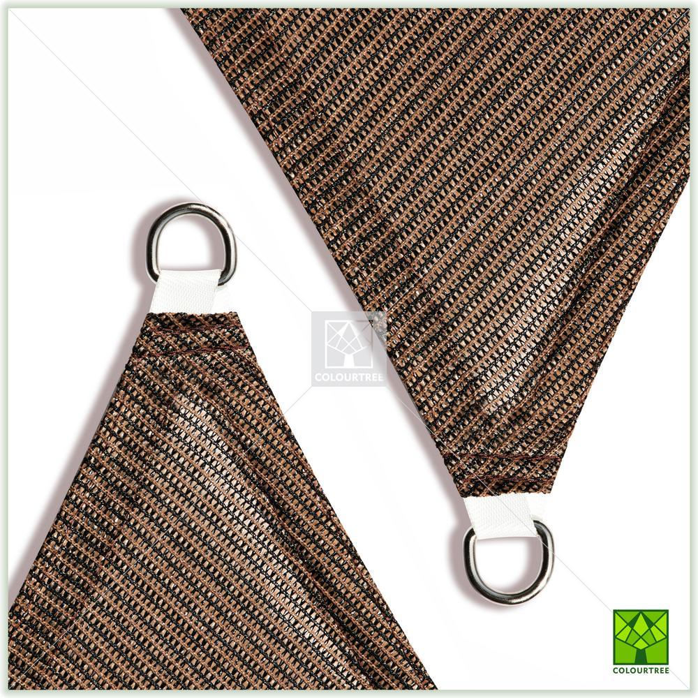 28 ft. x 28 ft. 190 GSM Brown Equilateral Triangle Sun Shade Sail