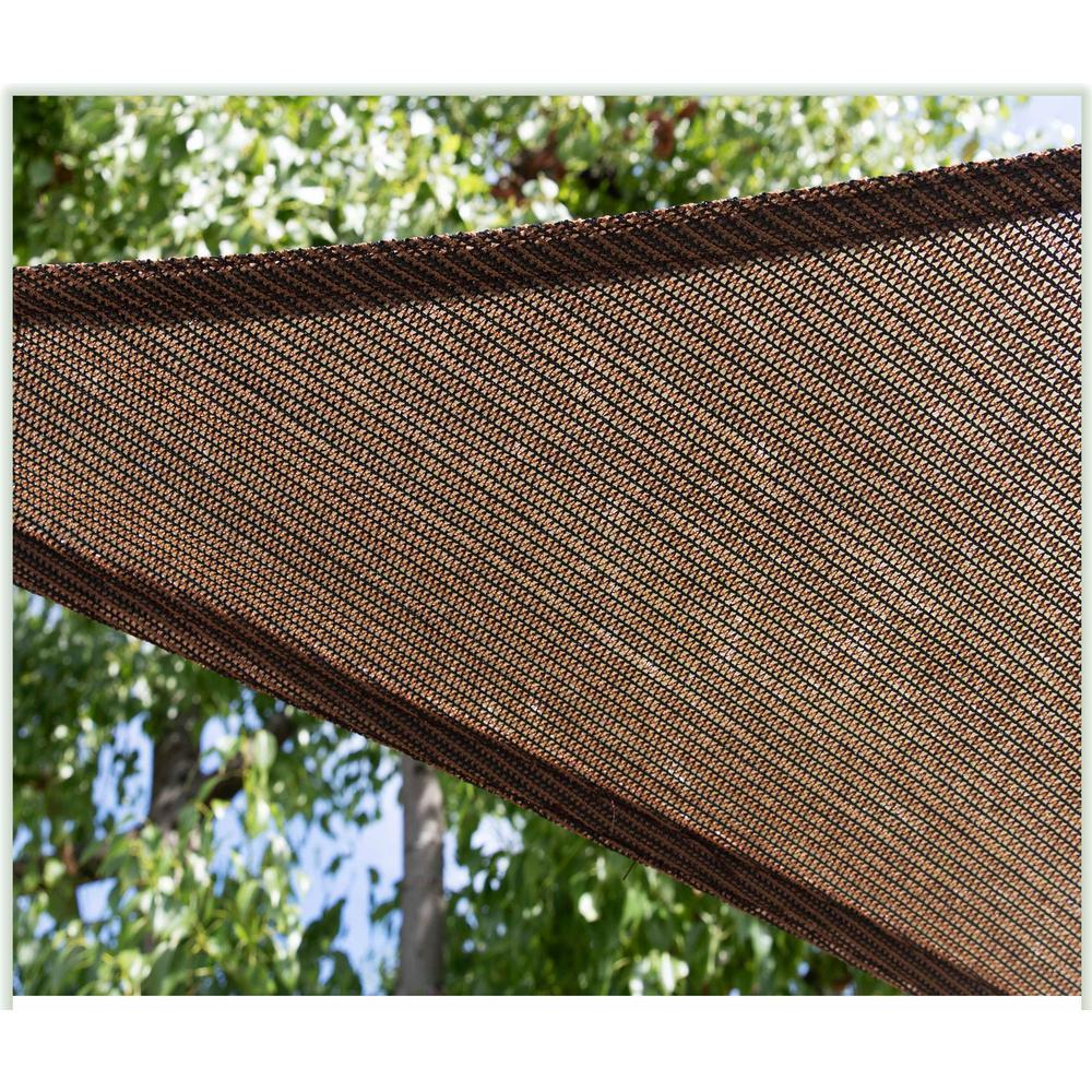 28 ft. x 28 ft. 190 GSM Brown Equilateral Triangle Sun Shade Sail
