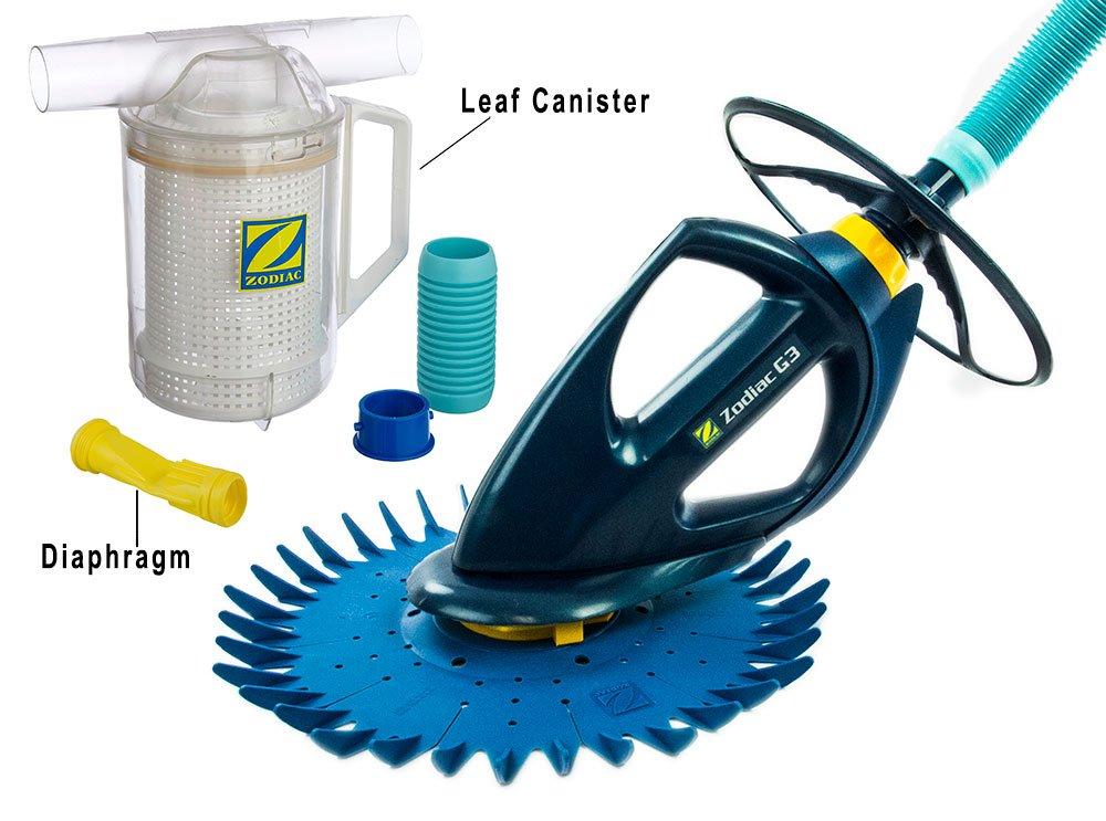 baracuda g3 w03000 advanced suction side automatic pool cleaner with additional diaphragm and leaf canister