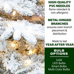 12 ft. Pre-Lit Flocked Pine Valley Artificial Christmas Tree with Warm White LED Lighting