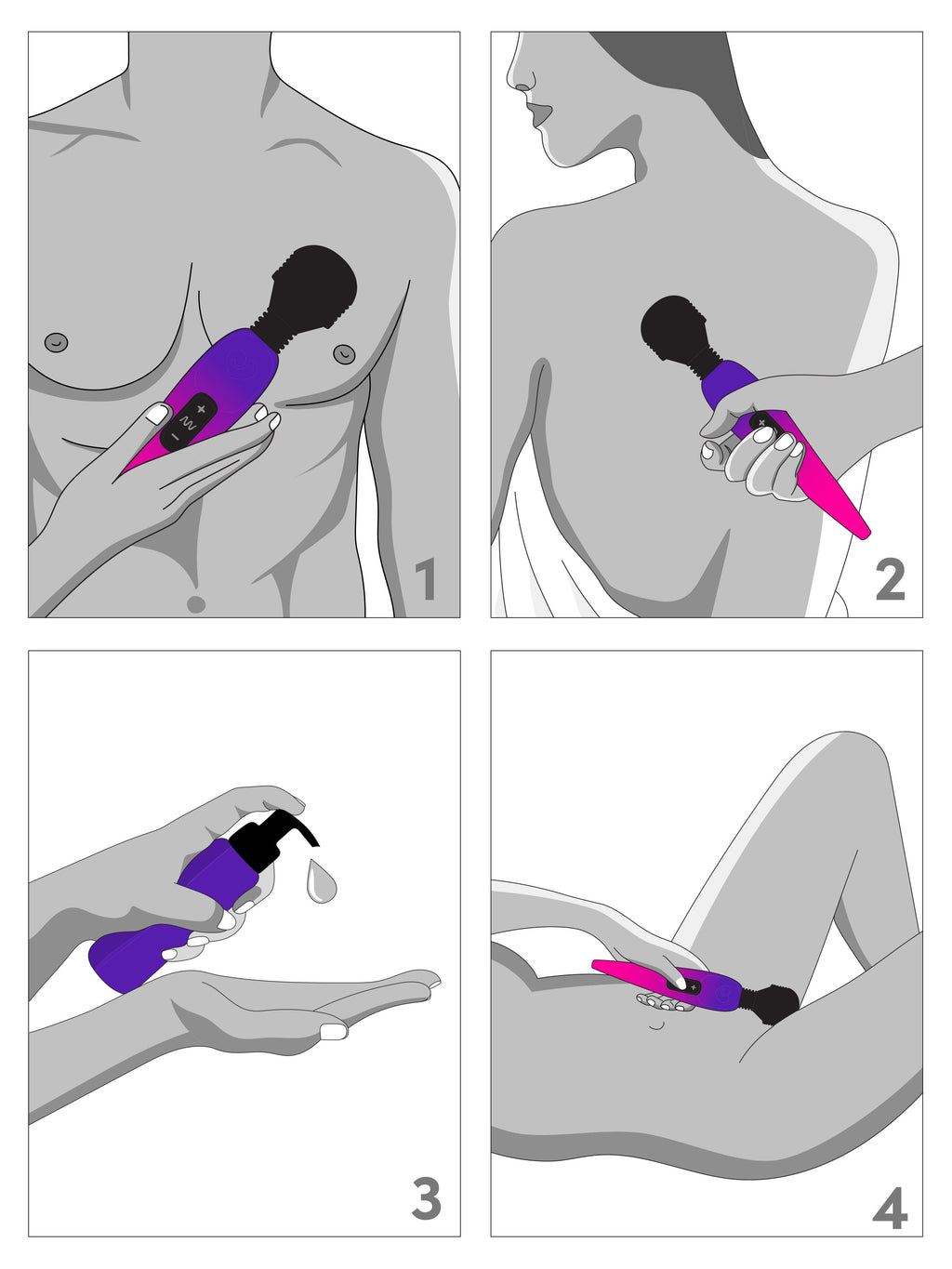Lovehoney Deluxe Rechargeable Mini Metallic Massage Wand Vibrator, Pink | Pink