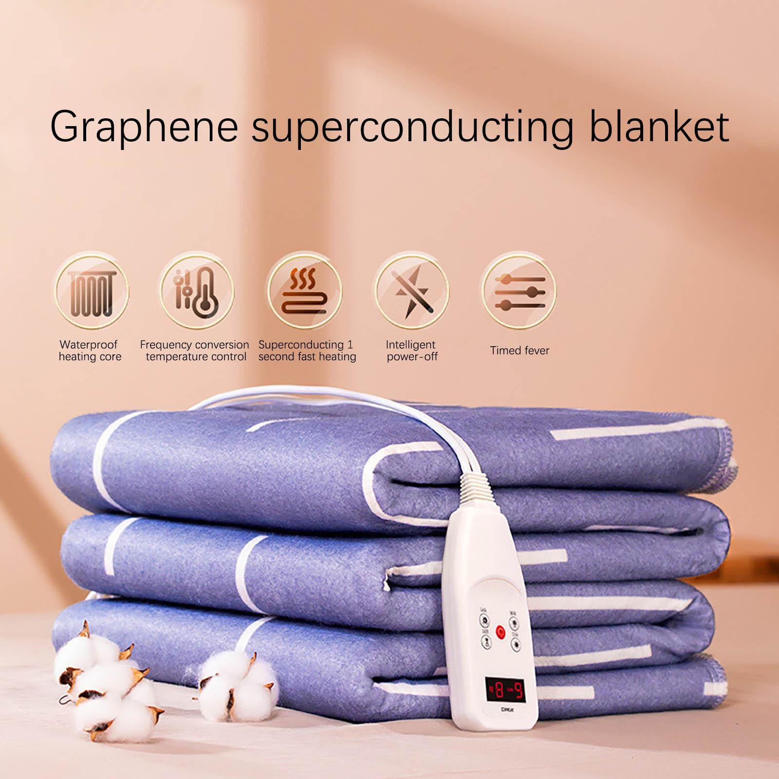 Fuieoe Small Electric Blanket Household Non-woven Heating Pads Bedroom Waterproof Double Dual-control Smart Thermostat Electric Blankets