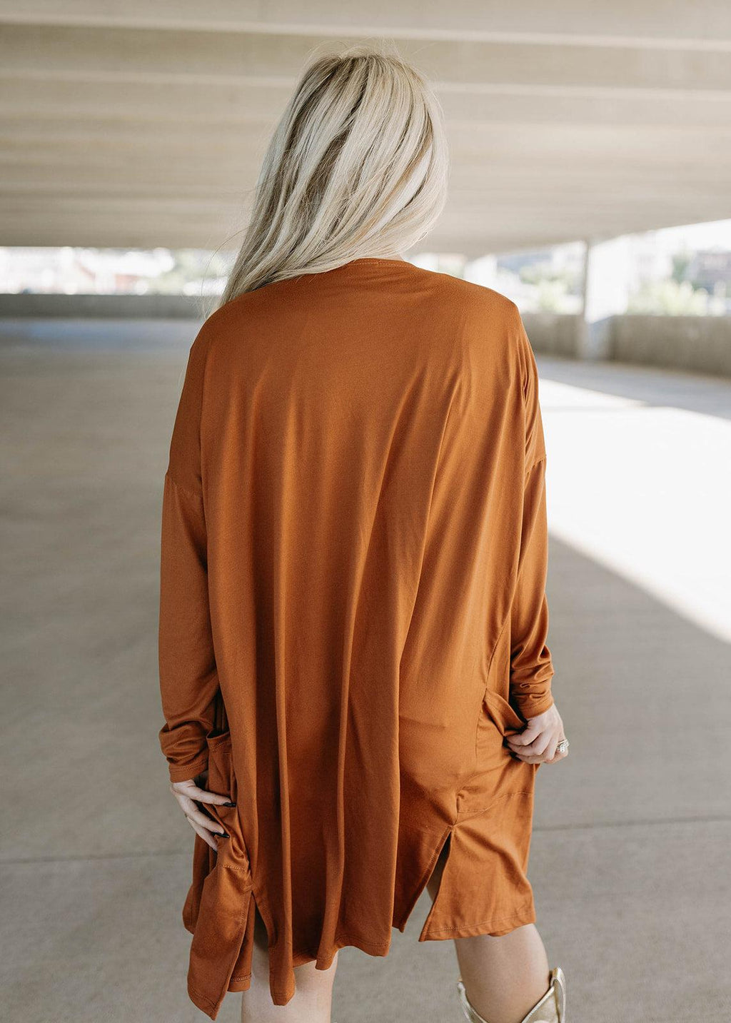 long pocket cardigan