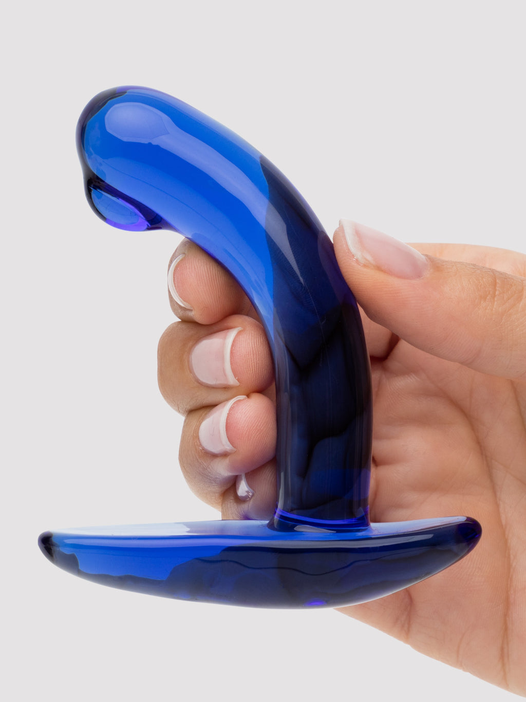 Lovehoney Sensual Glass Booty Buddy Butt Plug, Blue