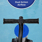 Aqua Key West Ultra Cushioned Comfort Lounge Swimming Pool Float with Pillow &amp; Dual Action Hand Pump with 4 Nozzle Adapters