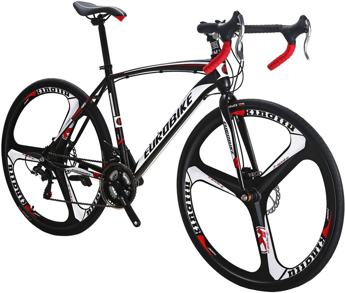 OBK Road Bike 700C Wheels 21 Speed Daul Disc Brakes Mens or Womens Bicycle Cycling 54cm/49cm Frame