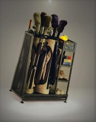 Suncast Golf Bag GaraOrganizer Rack - Golf Equipment Organizer Stora-&nbsp; Store Golf Bags, Clubs, and Accessories - Perfec