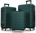 Luggage Sets Expandable ABS Hardshell 3pcs Clearance Luggage Hardside Lightweight Durable Suitcase sets Spinner Wheels Suitcase with TSA Lock (Dark Green)
