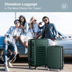 Luggage Sets Expandable ABS Hardshell 3pcs Clearance Luggage Hardside Lightweight Durable Suitcase sets Spinner Wheels Suitcase with TSA Lock (Dark Green)