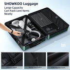 Luggage Sets Expandable ABS Hardshell 3pcs Clearance Luggage Hardside Lightweight Durable Suitcase sets Spinner Wheels Suitcase with TSA Lock (Dark Green)