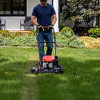 EasyCut 18-Inch Gas Lawn Mower, 144cc 4-Cycle Engine, Walk-Behind Push Lawn Mower, Side Discharge, 5-Position Height Adjustment, Ideal for Small Yards