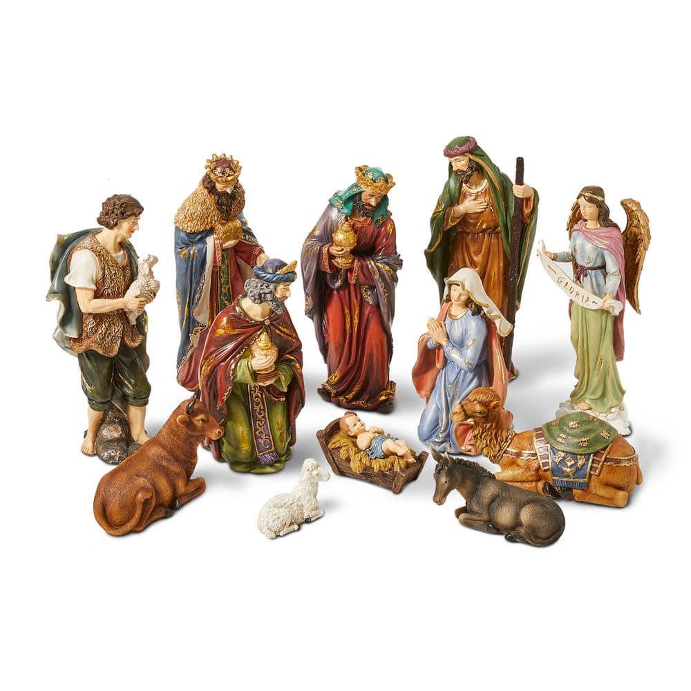16 in. H Oversized Resin Nativity Figurine Set (12-Pieces)