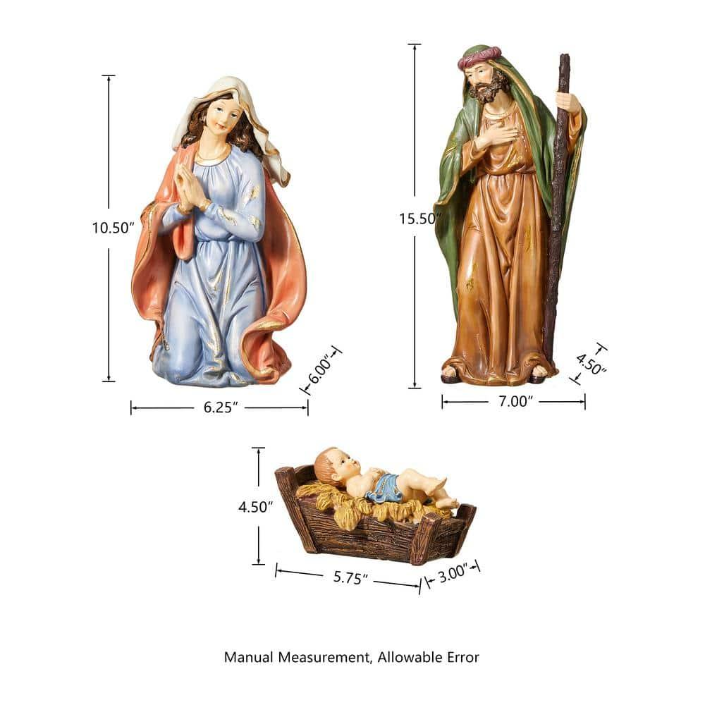 16 in. H Oversized Resin Nativity Figurine Set (12-Pieces)