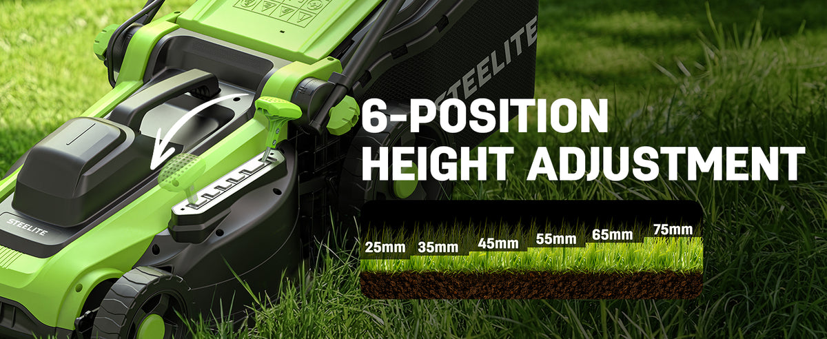 16-Inch 1800W Corded Electric Lawn Mower, Powerful Rotary Mower for Medium Lawns, with Grass Collection Bag &amp; Height Adjustment