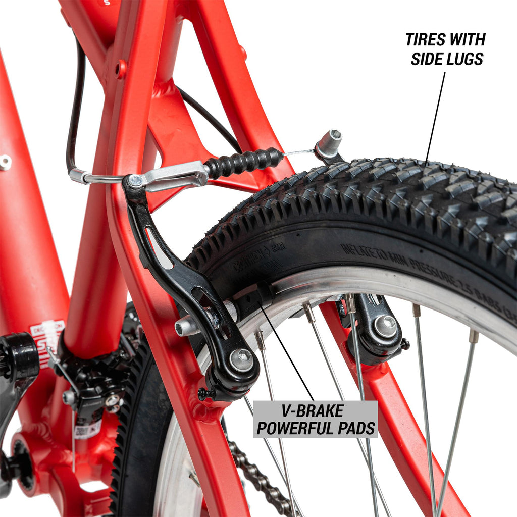 Decathlon Rockrider ST50 Aluminum Mountain Bike, 26", Red, Extra Large