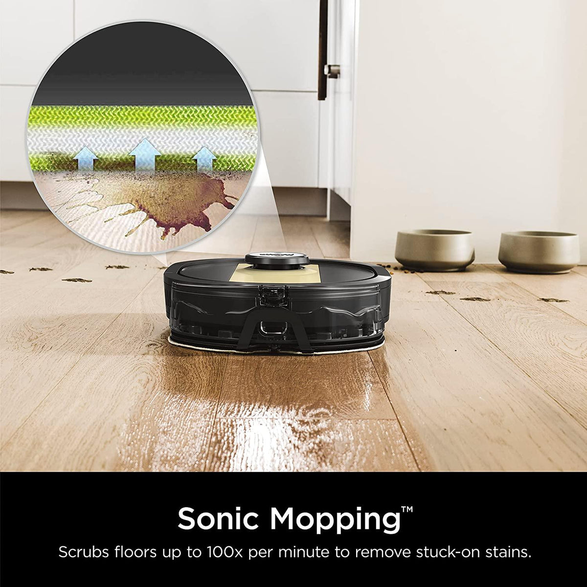 Shark IQ 2-in-1 Robot Vacuum &amp; Mop with Sonic Mopping, Matrix Clean, Home Mapping, for Pet Hair, Wifi, Works with Alexa, Black/Brass (RV2410WD)