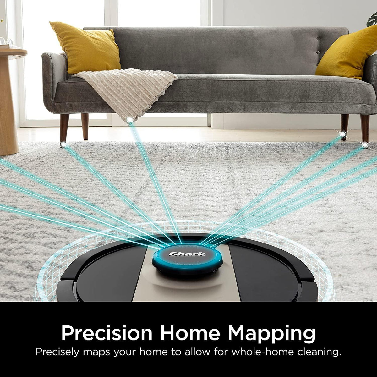 Shark IQ 2-in-1 Robot Vacuum &amp; Mop with Sonic Mopping, Matrix Clean, Home Mapping, for Pet Hair, Wifi, Works with Alexa, Black/Brass (RV2410WD)