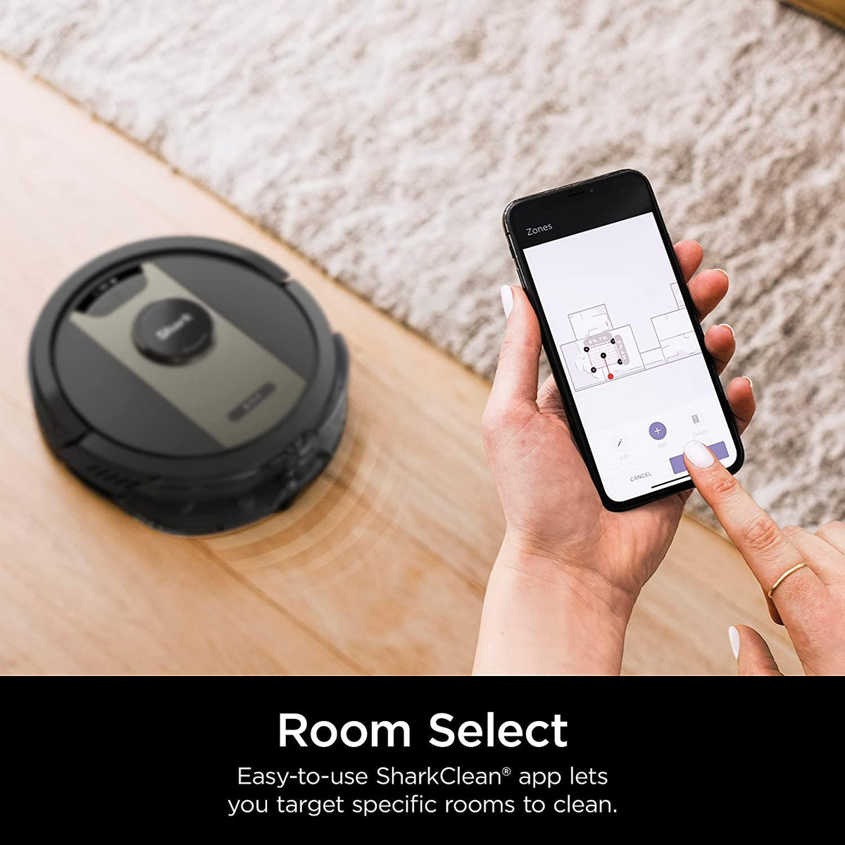 Shark IQ 2-in-1 Robot Vacuum &amp; Mop with Sonic Mopping, Matrix Clean, Home Mapping, for Pet Hair, Wifi, Works with Alexa, Black/Brass (RV2410WD)