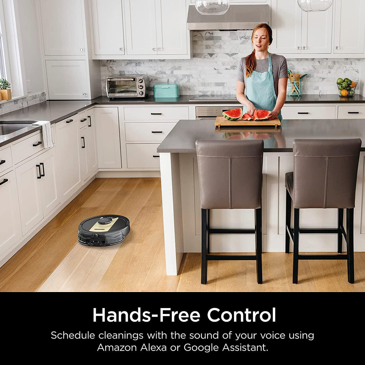 Shark IQ 2-in-1 Robot Vacuum &amp; Mop with Sonic Mopping, Matrix Clean, Home Mapping, for Pet Hair, Wifi, Works with Alexa, Black/Brass (RV2410WD)