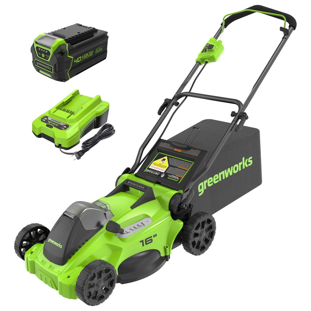 40V 16" Brushless Cordless (Push) Lawn Mower (75+ Compatible Tools), 4.0Ah Battery and Charger Included