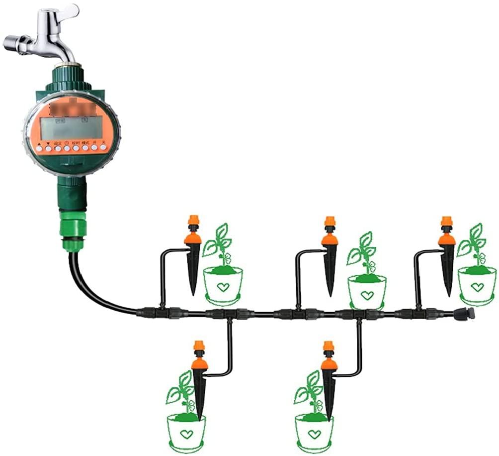 BBGS Irrigation System with Timer, Adjustable Nozzle Automatic Watering Kits, Micro Drip Irrigation Kit, Plant Watering System for Patio, Greenhouse, Lawn (Color : 30 Nozzles)