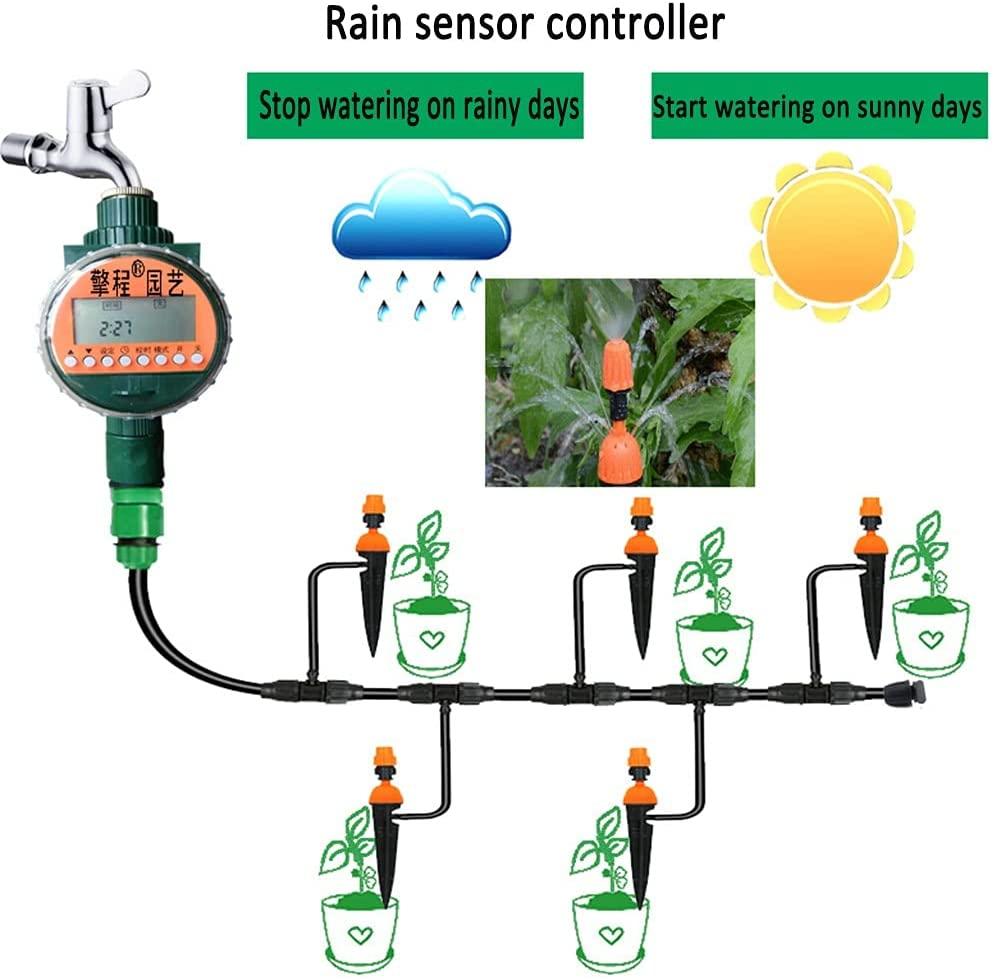 BBGS Irrigation System with Timer, Adjustable Nozzle Automatic Watering Kits, Micro Drip Irrigation Kit, Plant Watering System for Patio, Greenhouse, Lawn (Color : 30 Nozzles)