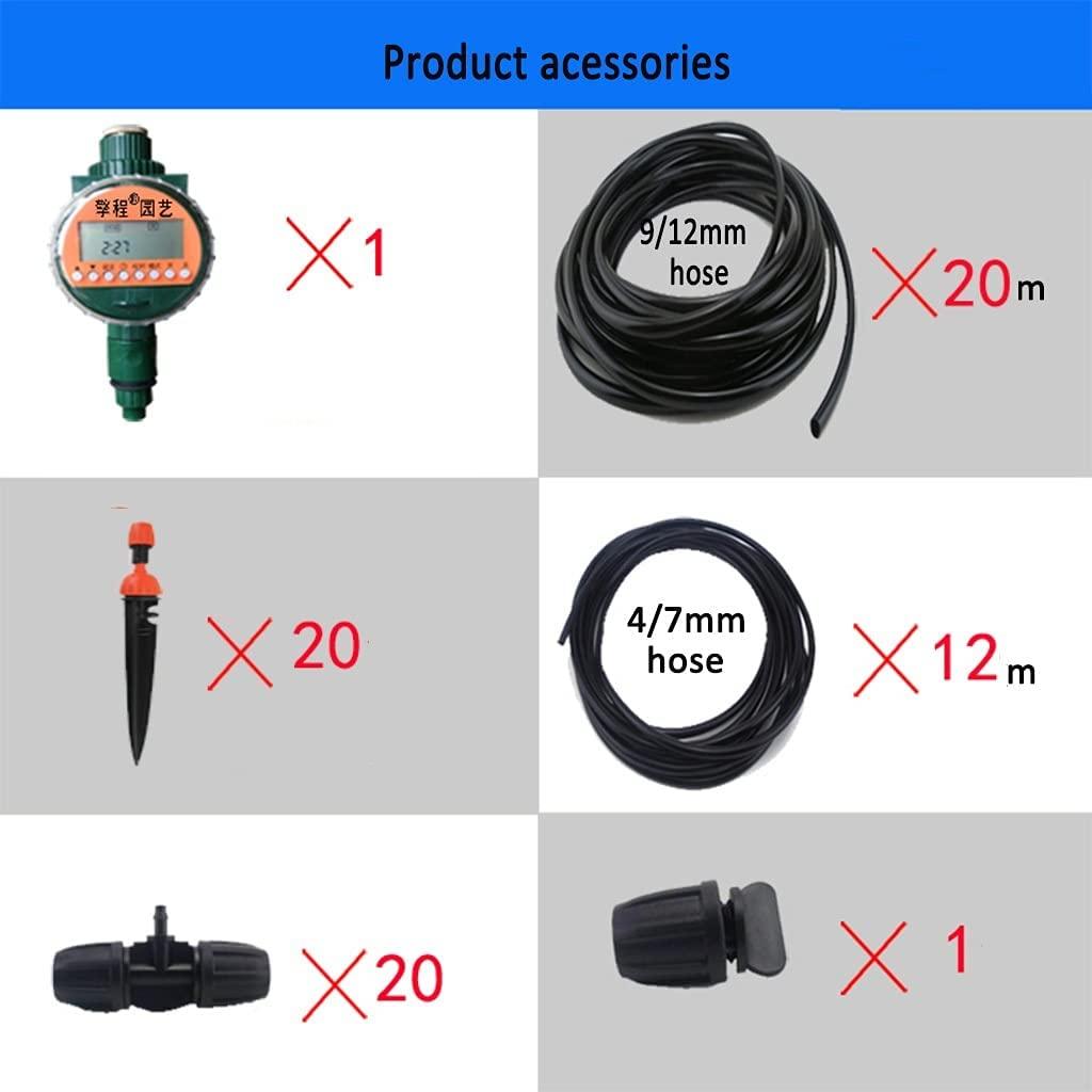 BBGS Irrigation System with Timer, Adjustable Nozzle Automatic Watering Kits, Micro Drip Irrigation Kit, Plant Watering System for Patio, Greenhouse, Lawn (Color : 30 Nozzles)