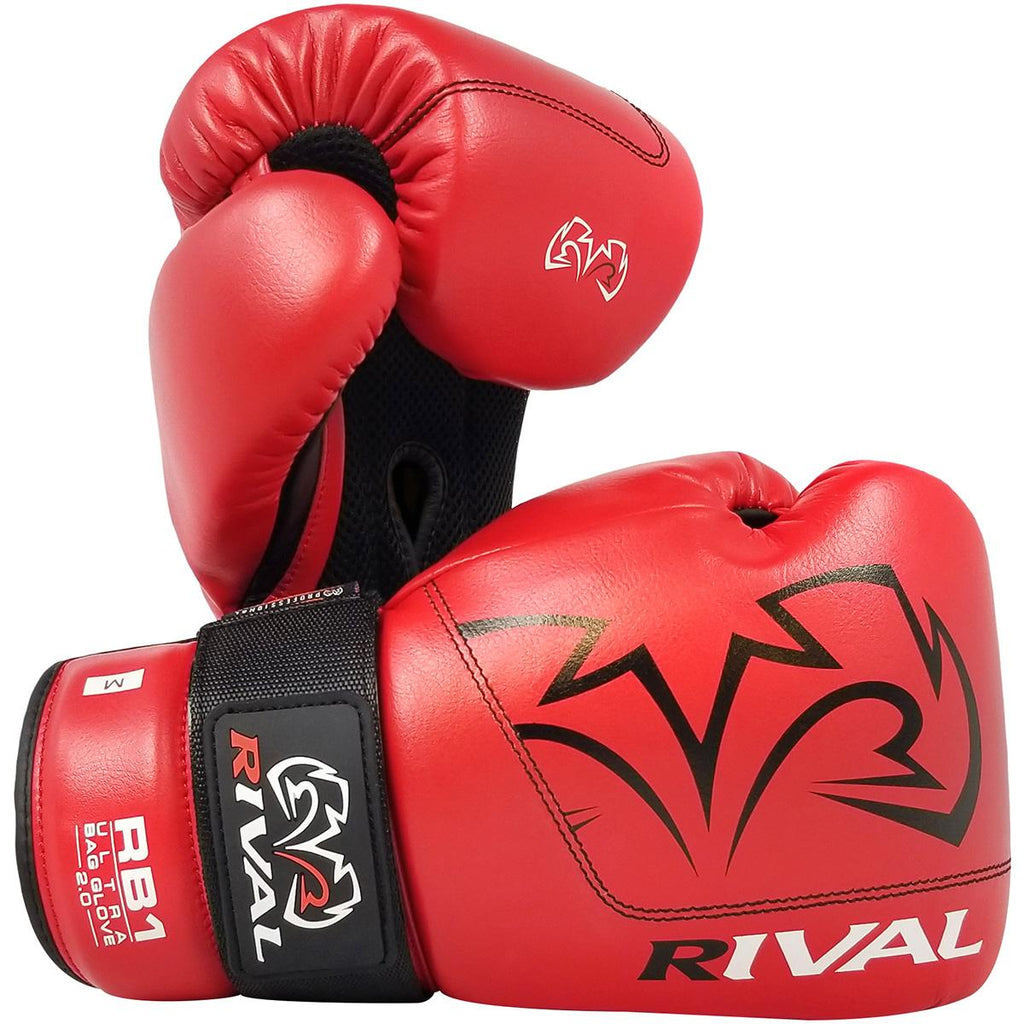 Rival Boxing RB1 2.0 Ultra Hook and Loop Bag Gloves - XL - Red