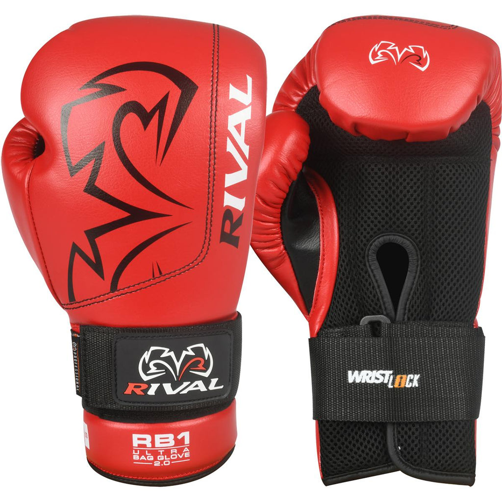 Rival Boxing RB1 2.0 Ultra Hook and Loop Bag Gloves - XL - Red