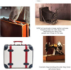 Luggage Sets Carry On Cute Suitcase With Rolling Spinner Wheels TSA Lock Retro Trunk Luggage 3 pieces (Ivory White, 14inch &amp; 20inch &amp; 28inch)