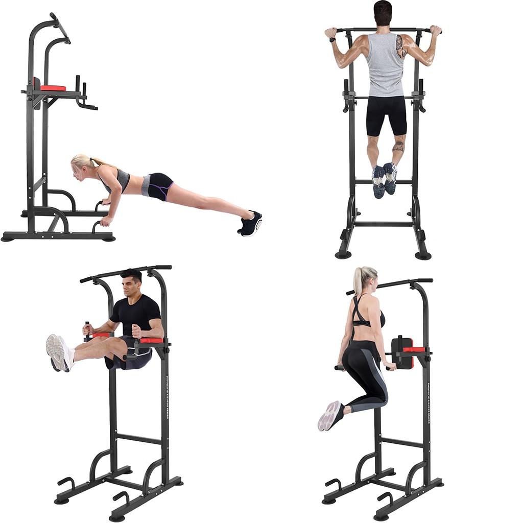 ESULOMP Dip Station Chin Up Bar Power Tower Pulls Push Home Gym Fitness Core