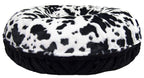 Bessie and Barnie Signature Black Puma/ Spotted Pony Extra Plush  Fur Bagel Pet / Dog Bed (Multiple Sizes)