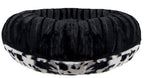 Bessie and Barnie Signature Black Puma/ Spotted Pony Extra Plush  Fur Bagel Pet / Dog Bed (Multiple Sizes)
