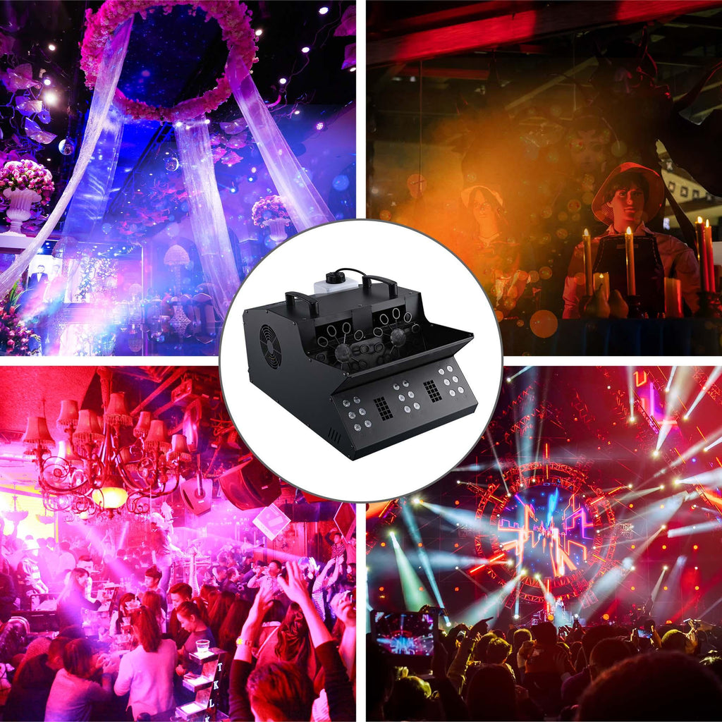 3in1 Bubble Machine, Fog Machine, Multiple StaEffect Light,Remote Controller