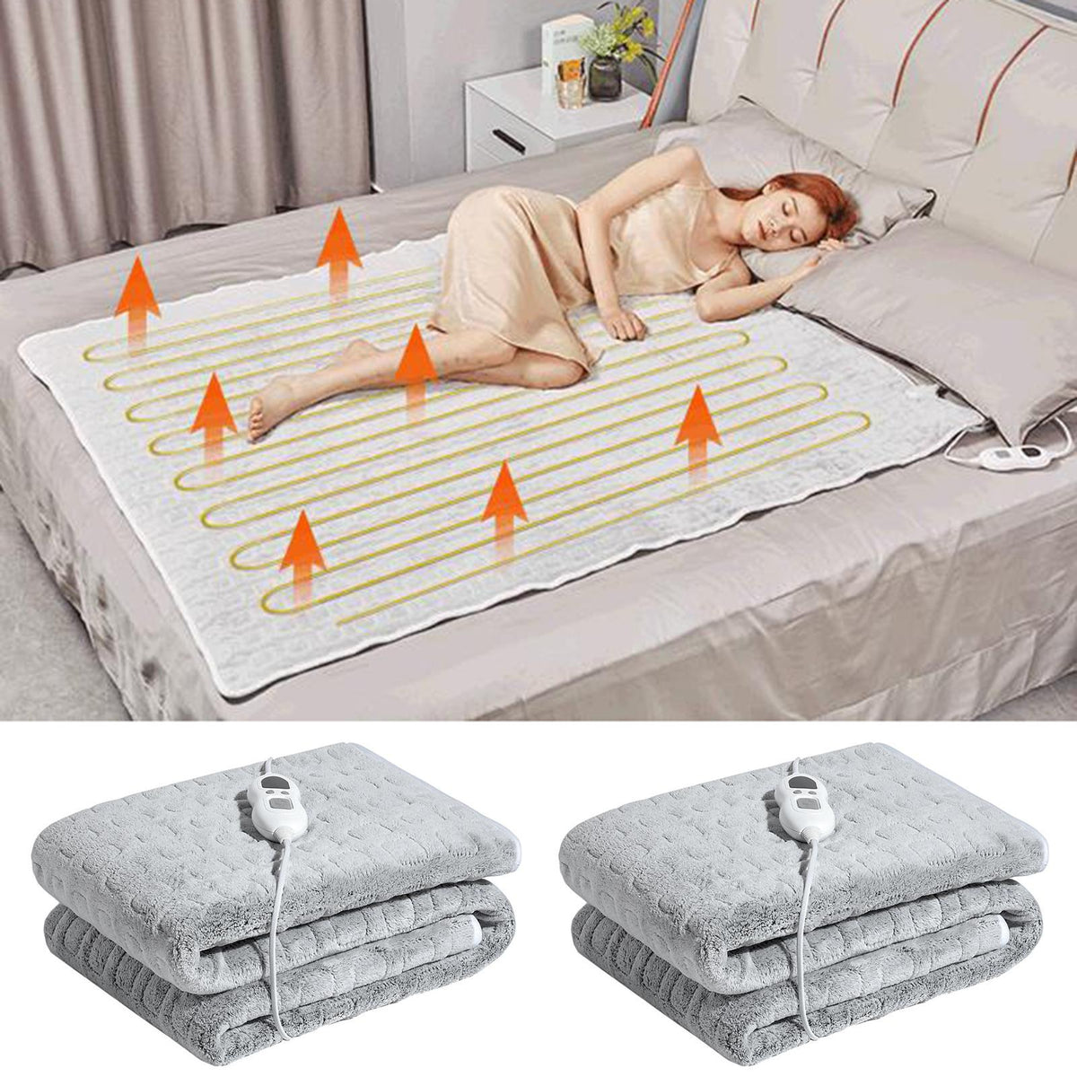 Heating Blanket EU Plug Power Saving Fast Heating-up Electric Heated Blanket Winter Warming Accessories for Cold Weather
