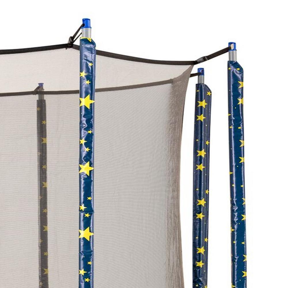 14 ft. Starry Night Trampoline Appearance Replacement Round Safety Pad with 12-Pole Sve Protectors Set