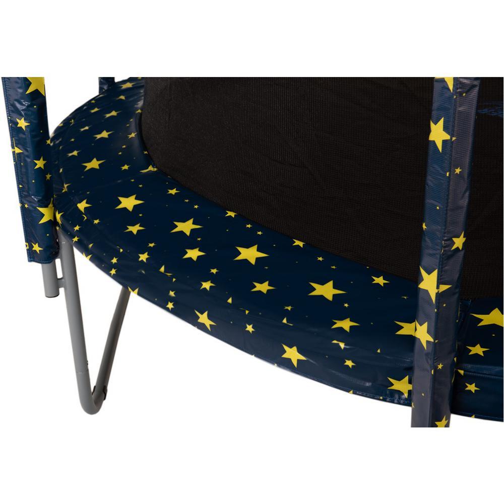 14 ft. Starry Night Trampoline Appearance Replacement Round Safety Pad with 12-Pole Sve Protectors Set