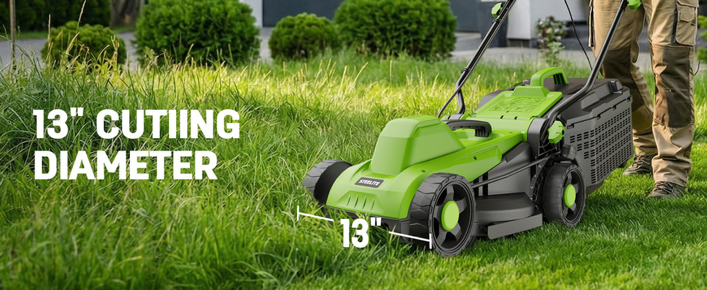 13 Inch Electric Lawn Mower, 1300W Corded Power, Lightweight &amp; Compact  Ideal for Small to Medium Lawns