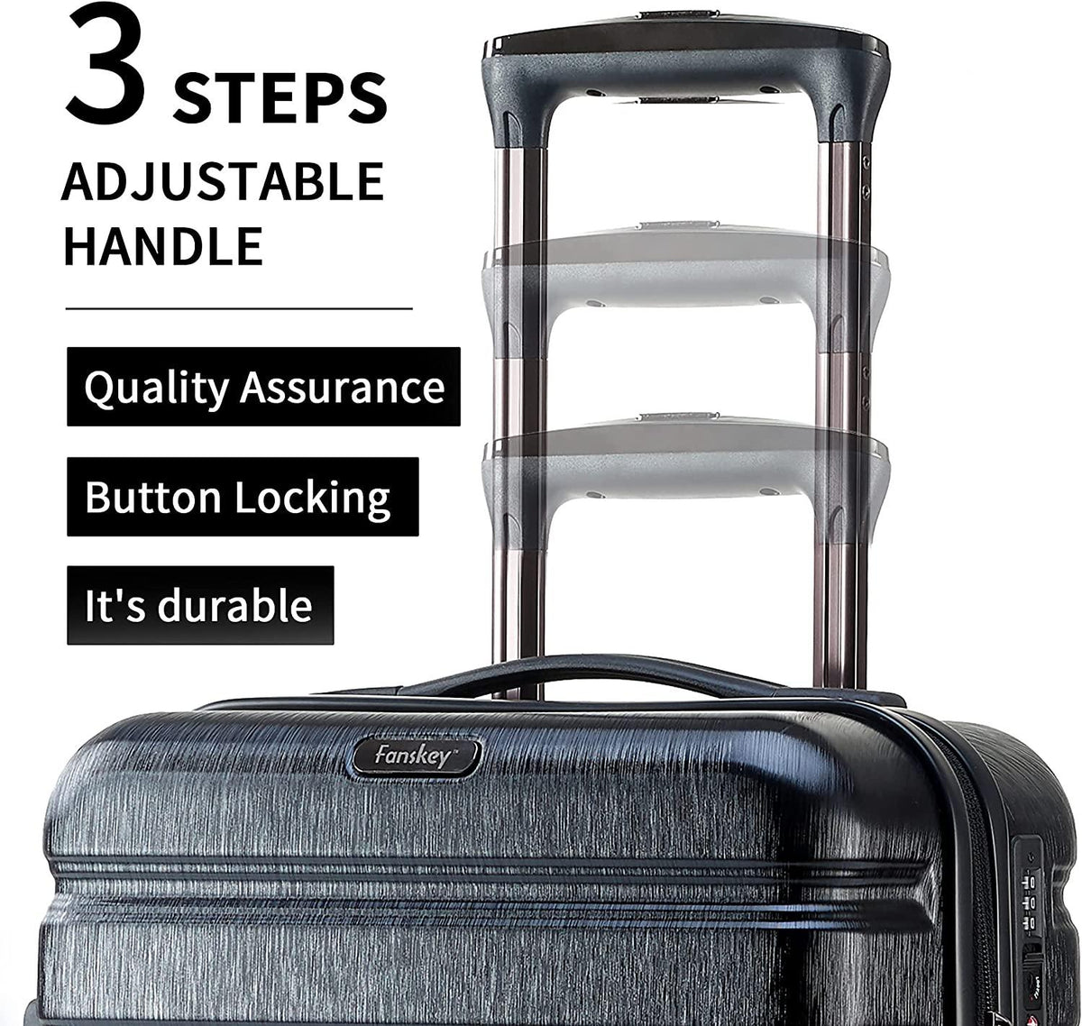 Luggage, 3 Piece Set Suitcase with Spinner wheels, TSA LockHardshell, Lightweight (Very Peri)