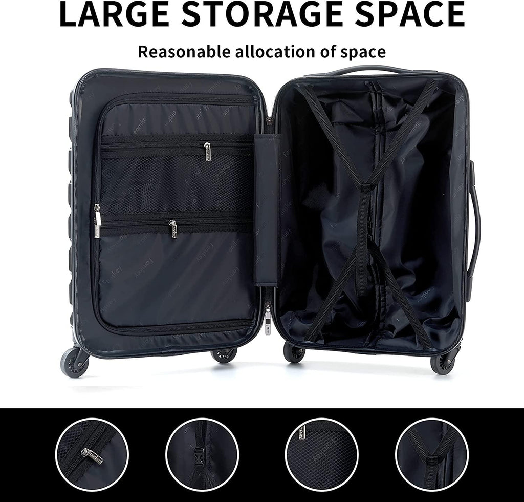 Luggage, 3 Piece Set Suitcase with Spinner wheels, TSA LockHardshell, Lightweight (Very Peri)
