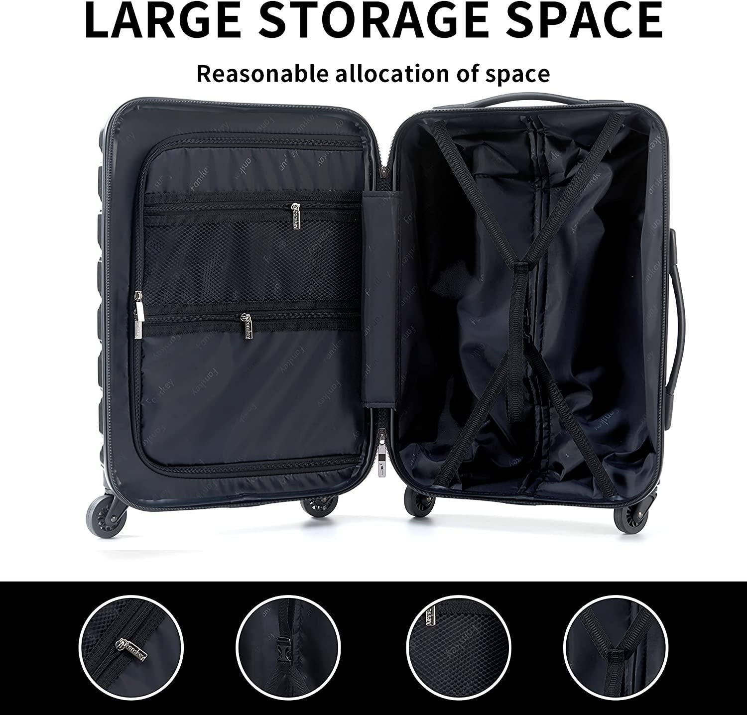 Luggage, 3 Piece Set Suitcase with Spinner wheels, TSA LockHardshell, Lightweight (Very Peri)