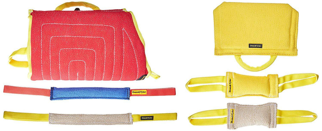 Dean &amp; Tyler 6-Piece Professional Training Bundle Set for Dogs with 1 Puppy Sve/1 Zero Bite Sve/2 Pocket Tugs/1 Small Tug/1 Medium Tug