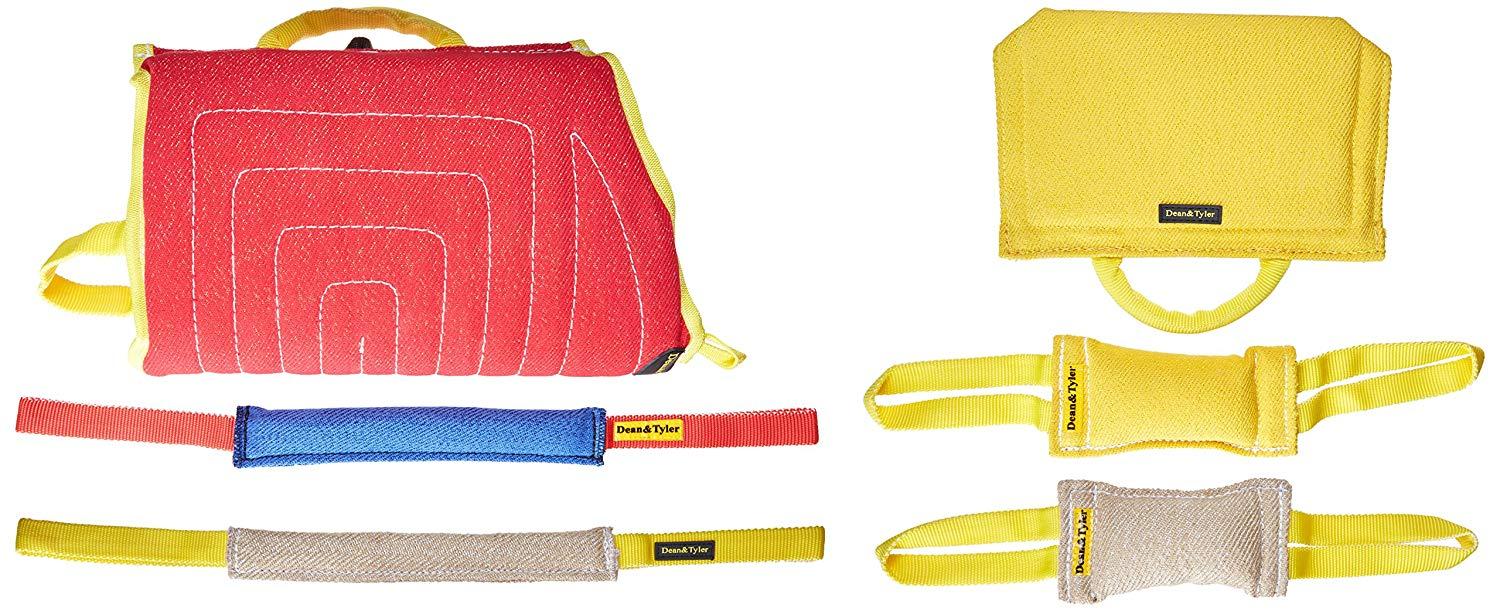 Dean &amp; Tyler 6-Piece Professional Training Bundle Set for Dogs with 1 Puppy Sve/1 Zero Bite Sve/2 Pocket Tugs/1 Small Tug/1 Medium Tug