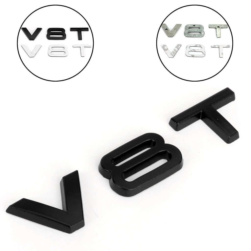 Audi A1 A3 A4 A5 A6 A7 Q3 Q5 Q7 S6 S7 S8 S4 SQ5 Black V8T Emblem Badge Fit Generic