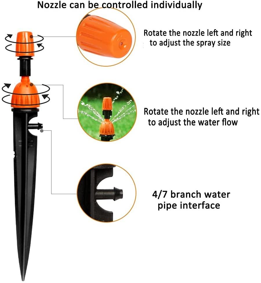 BBGS Drip Irrigation System with Timer, Garden Watering Kits, Adjustable Nozzle Mist Cooling Outdoors Balcony Patio Lawn Automatic Micro Irrigation Kit (Color : Style 3)